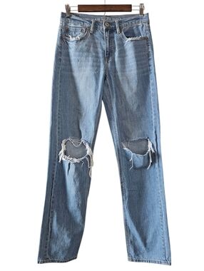 American Eagle 90s Straight Light Wash Jeans Size 4 LONG Casual Normcore